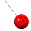 Bowling ball on a rope